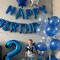 Blue Happy Birthday Balloon Banner – 16-Inch Foil Mylar Letters, Reusable Happy Birthday Sign for Women, Men, Boys, and Girls (Blue)